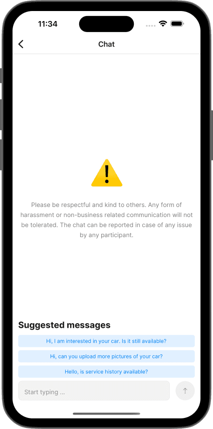 Screenshot of screen on mobile showing reporting feature