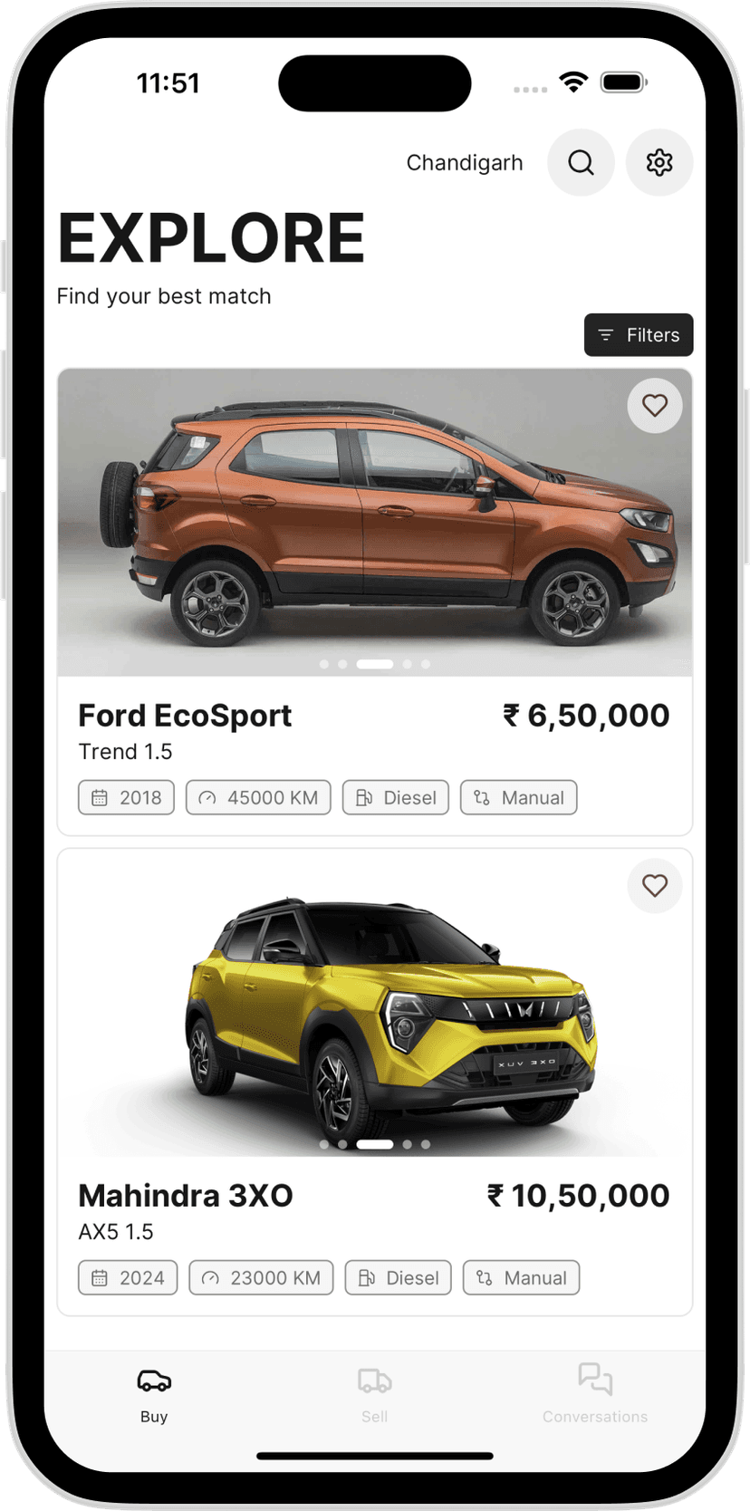 Altes app screenshot in light mode
